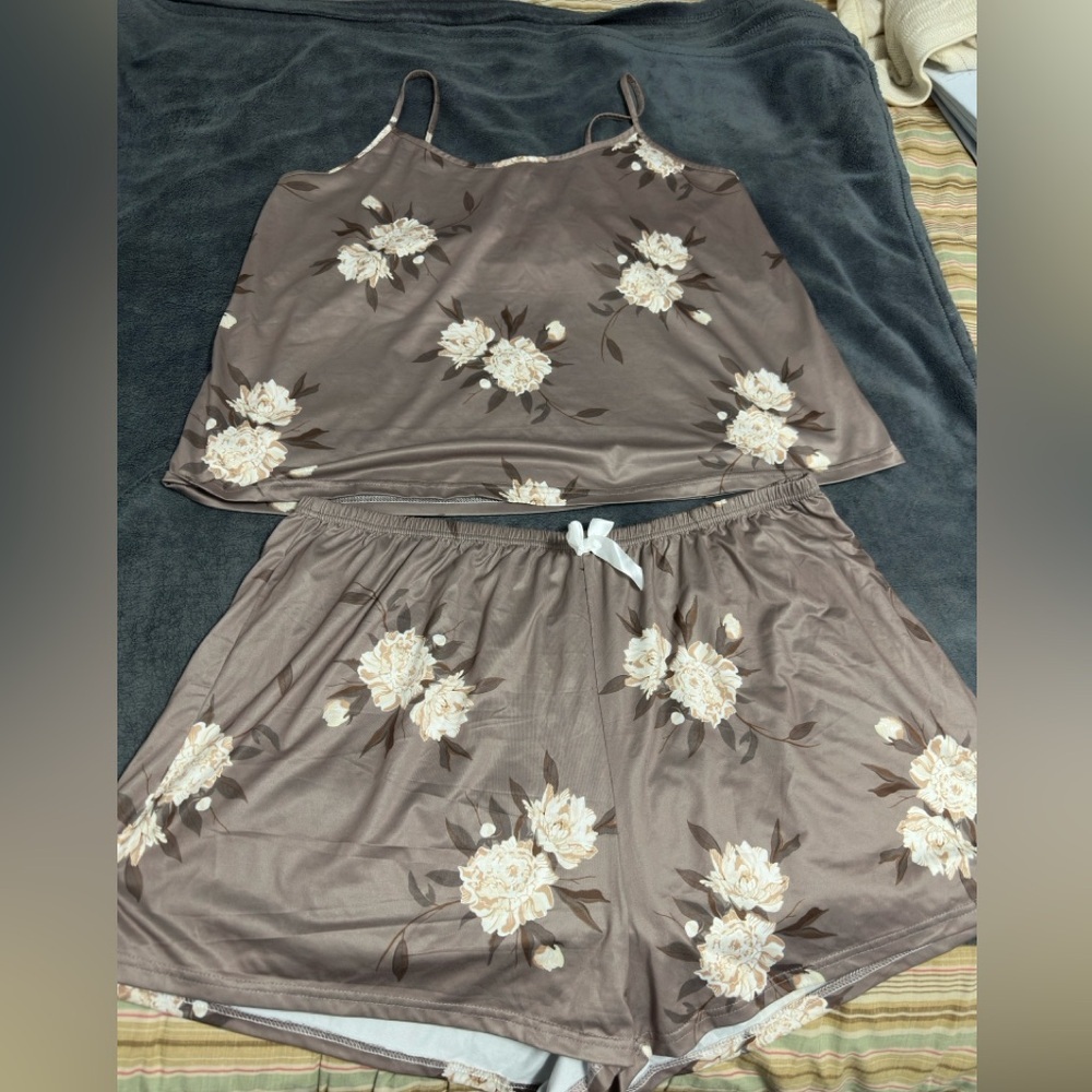 Floral Brown Pajama Set